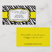 Gelbe Zebra-Druck-Friseursalon-Visitenkarte Visitenkarte (Vorne/Hinten)