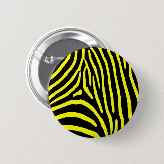 Gelbe Zebra Streifen Button (Vorne & Hinten)