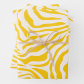 Gelbe Zebra Streifen Preppy Wild Animal Print Geschenkpapier Set (Beispiel)