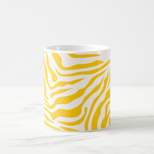 Gelbe Zebra Streifen Preppy Wild Animal Print Kaffeetasse (Mittel)