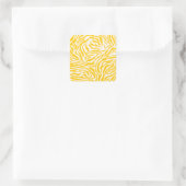 Gelbe Zebra Streifen Preppy Wild Animal Print Quadratischer Aufkleber (Tasche)