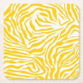 Gelbe Zebra Streifen Preppy Wild Animal Print Rechteckiger Pappuntersetzer (Vorderseite)