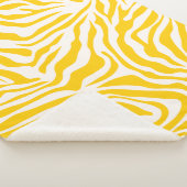 Gelbe Zebra Streifen Preppy Wild Animal Print Sherpadecke (3/4)