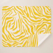 Gelbe Zebra Streifen Preppy Wild Animal Print Sherpadecke (Vorderseite (Horizontal))