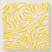 Gelbe Zebra Streifen Preppy Wild Animal Print Steinuntersetzer (Vorderseite)