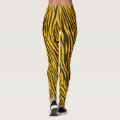 Gelbe Zebra-Streifen-Tierdruck-Muster Leggings (Rückseite)