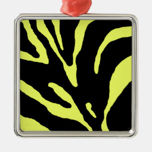 Gelbe Zebrastreifen Tierdruck Ornament Aus Metall