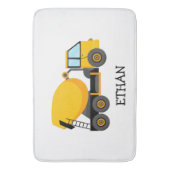 Gelbe Zement-Konstruktionswagen für Kleinkinder Badematte (Vorderseite Vertikal)