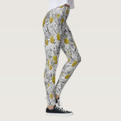Gelbe zentrierte Daisies Leggings (Rechts)