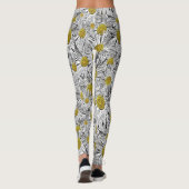 Gelbe zentrierte Daisies Leggings (Rückseite)