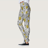 Gelbe zentrierte Daisies Leggings (Links)