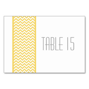 Gelbe Zickzack Border Table Card Tischnummer