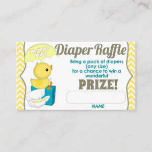 Gelbe Zickzack Ducky Diaper Raffle Tickets 100pk Begleitkarte