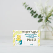 Gelbe Zickzack Ducky Diaper Raffle Tickets 100pk Begleitkarte (Stehend Vorderseite)