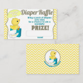 Gelbe Zickzack Ducky Diaper Raffle Tickets 100pk Begleitkarte (Vorne/Hinten)