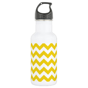 Gelbe Zickzack, Gelber Chevron, Geometrisches Must Edelstahlflasche