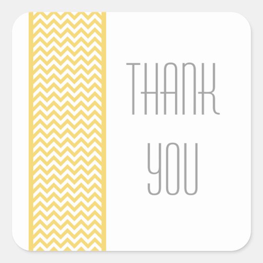 Gelbe Zickzack Grenze Danke Stickers (Vorderseite)