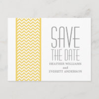 Gelbe Zickzack Grenze Save the Date Postkarte