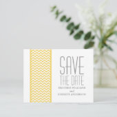 Gelbe Zickzack Grenze Save the Date Postkarte (Stehend Vorderseite)