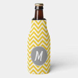 Gelbe Zickzack Mit Monogramm Flasche Cooler Flaschenkühler