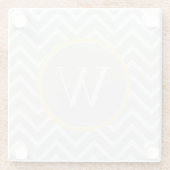 Gelbe Zickzack Monogramm Glasuntersetzer (Rückseite)
