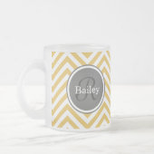 Gelbe Zickzack Monogramm Mattglastasse (Links)