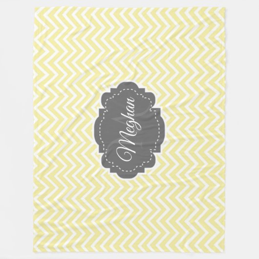 Gelbe Zickzack Personalisierte Fleece-Blanke Fleecedecke (Vorderseite)