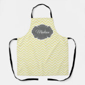Gelbe Zickzack Personalisierte Schürze (Vorderseite)