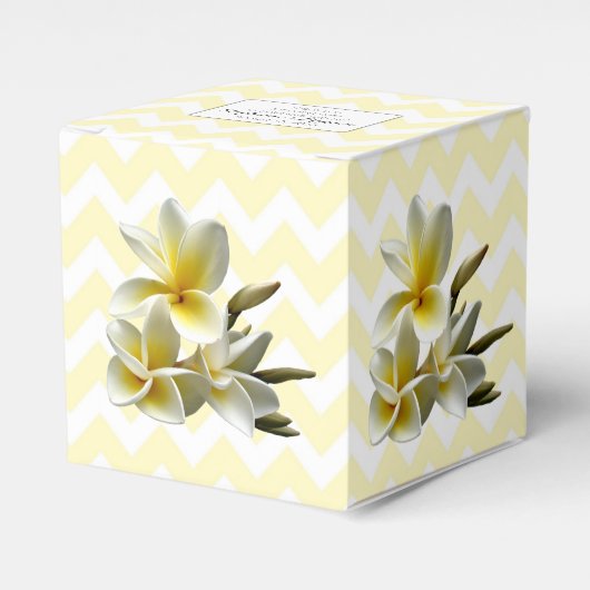 Gelbe Zickzack Plumeria Custom Wedding Favor Box Geschenkschachtel (Vorderseite)
