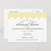 Gelbe Zickzack Probe Abendessen Einladung Postkart (Vorne/Hinten)