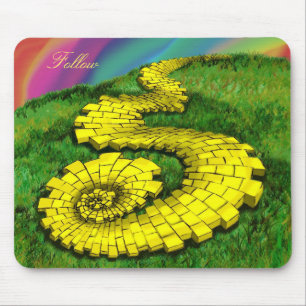 Gelbe Ziegelstein-Straße Mousepad