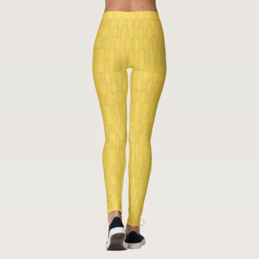 Gelbe Ziegelstein-Straßen-Leggings Leggings (Rückseite)