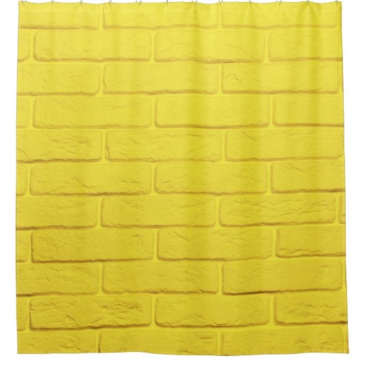 gelbe Ziegelwand Duschvorhang (Vorderseite)