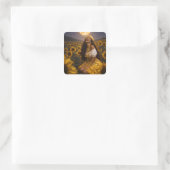 gelbe Zigeunerin Quadratischer Aufkleber (Tasche)
