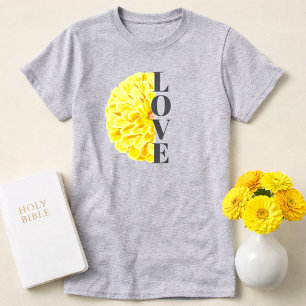 Gelbe Zinnienblume Florale Liebe Christlich T-Shirt