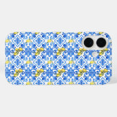 Gelbe Zitrone Blaue Fliese Case-Mate iPhone Hülle (Rückseite (Horizontal))