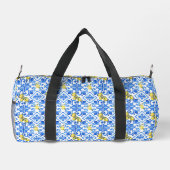 Gelbe Zitrone Blaue Fliese Duffle Bag (Rückseite)
