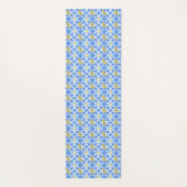 Gelbe Zitrone Blaue Fliese  Yogamatte (Rückseite)