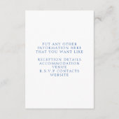 Gelbe Zitrone, blaue Reben Hochzeit der Details Begleitkarte (Rückseite)