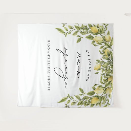 Gelbe Zitrone Hauptpresse Brautparty Hintergrund Wandteppich (Vorderseite (Horizontal))