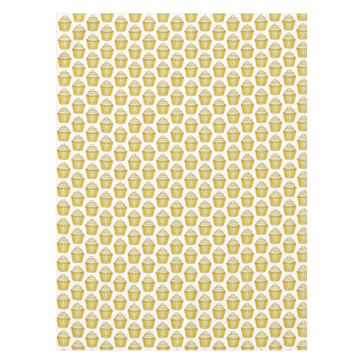 Gelbe Zitrone Mattiert Cupcake Cake Dessert Feinsc Tischdecke (Vorderseite)