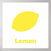 Gelbe Zitrone mit Wortposter Poster (Vorne)