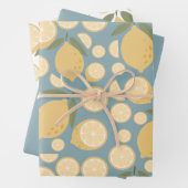 Gelbe Zitrone Nahtloses Muster Geschenkpapier Set (Beispiel)