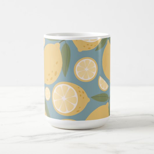 Gelbe Zitrone Nahtloses Muster Kaffeetasse (Mittel)