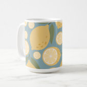 Gelbe Zitrone Nahtloses Muster Kaffeetasse (Vorderseite Links)