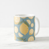 Gelbe Zitrone Nahtloses Muster Kaffeetasse (VorderseiteRechts)