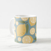 Gelbe Zitrone Nahtloses Muster Kaffeetasse (Vorderseite Links)