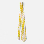 Gelbe Zitrone Nahtloses Muster Krawatte (Rückseite)