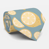 Gelbe Zitrone Nahtloses Muster Krawatte (Gerollt)