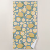 Gelbe Zitrone Nahtloses Muster Strandtuch (Vorderseite)